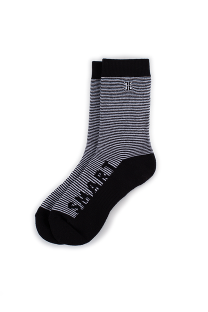 "Smart and Sexy" Crew Socks (3 Pair), Black Stripes, Navy Stripes, and White Stripes