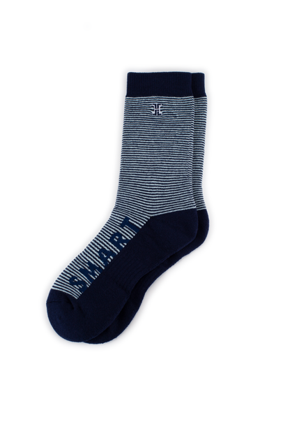 "Smart and Sexy" Crew Socks (3 Pair), Black Stripes, Navy Stripes, and White Stripes